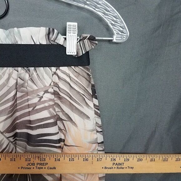 H&M Skirt Women's Size 8 Chiffon Leaf Printed Lined Pull On Skirt Neutral Colors - Picture 9 of 11